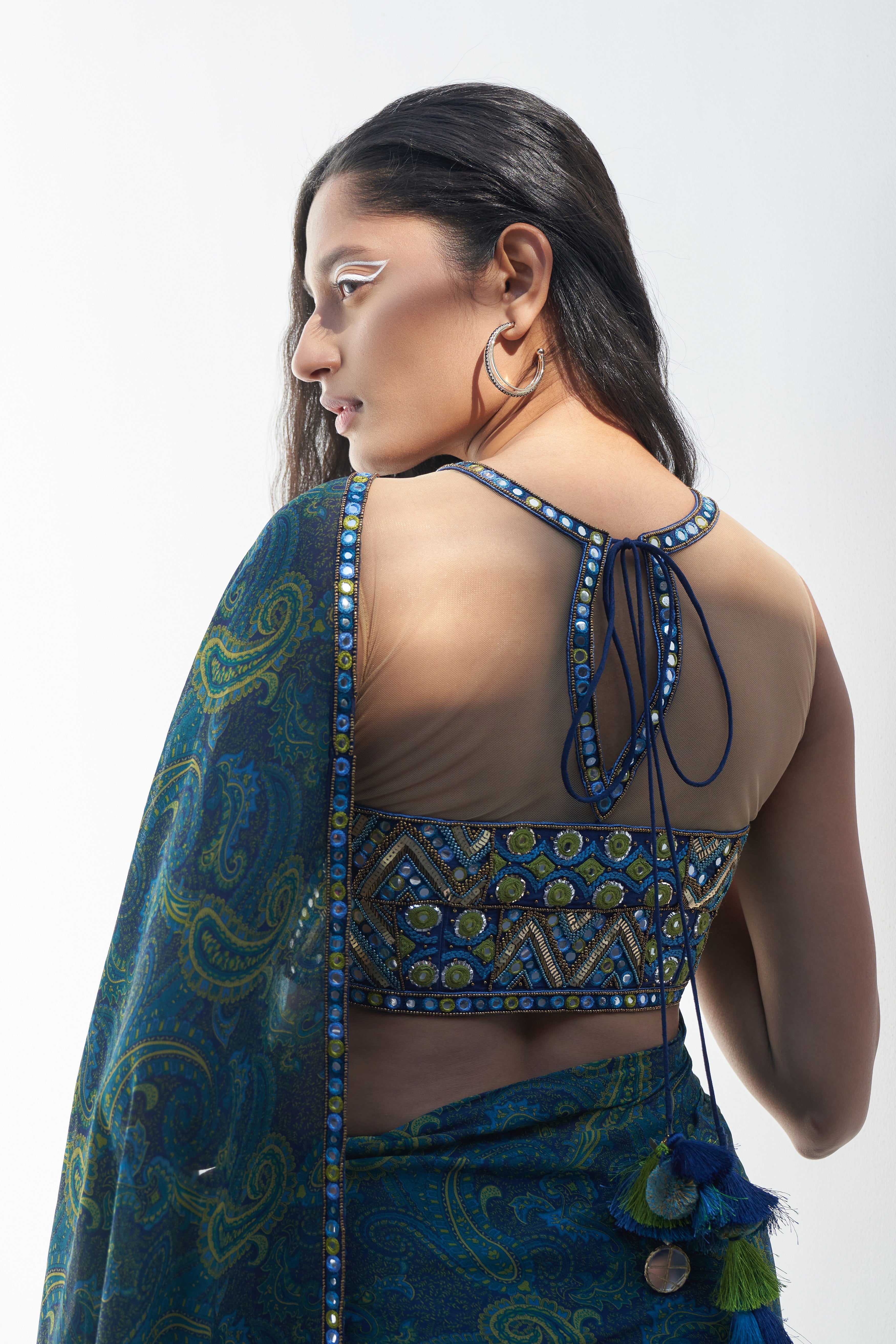 Multi Color Embroidered Blouse backview