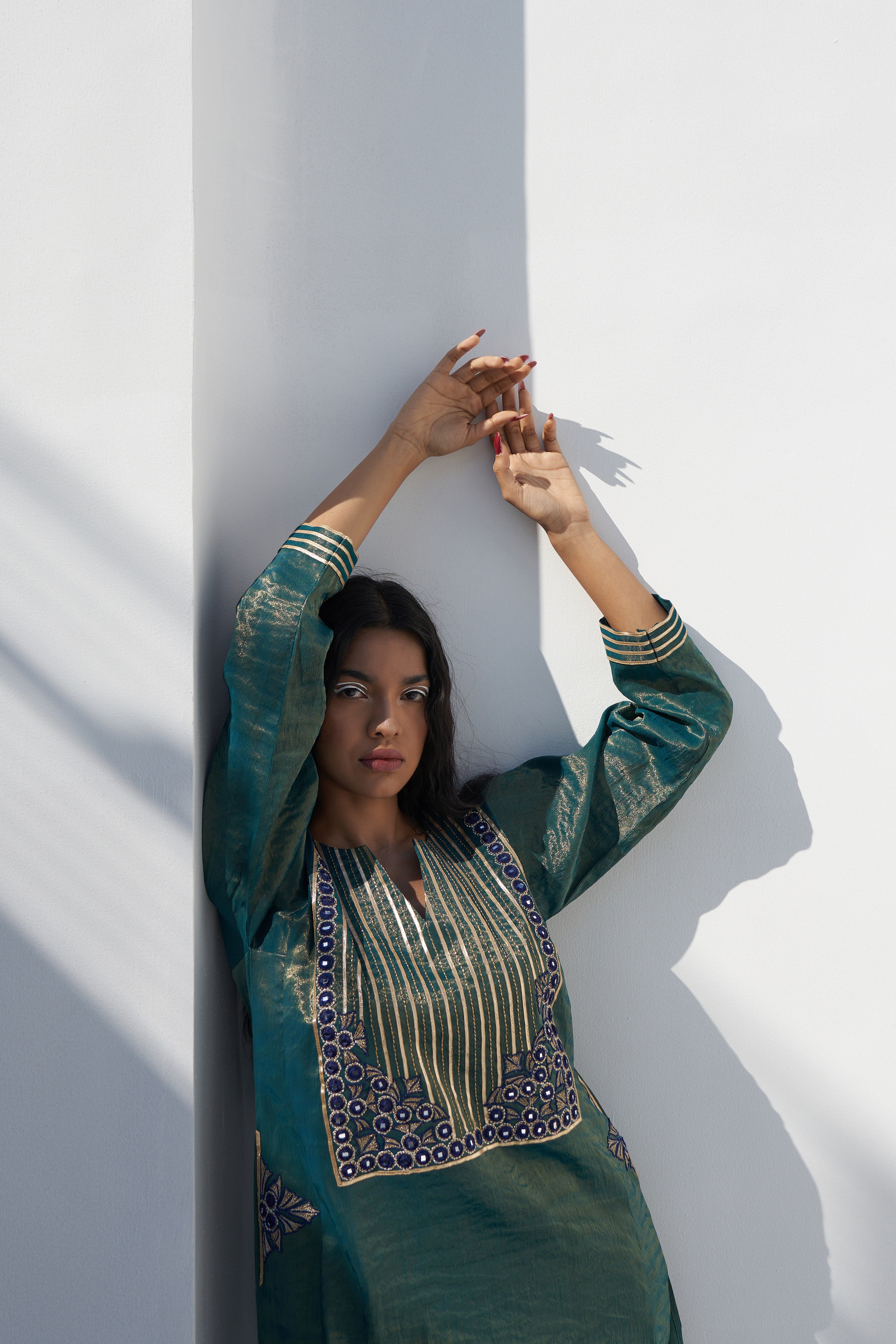 Emerald Green Embroidered Kurta