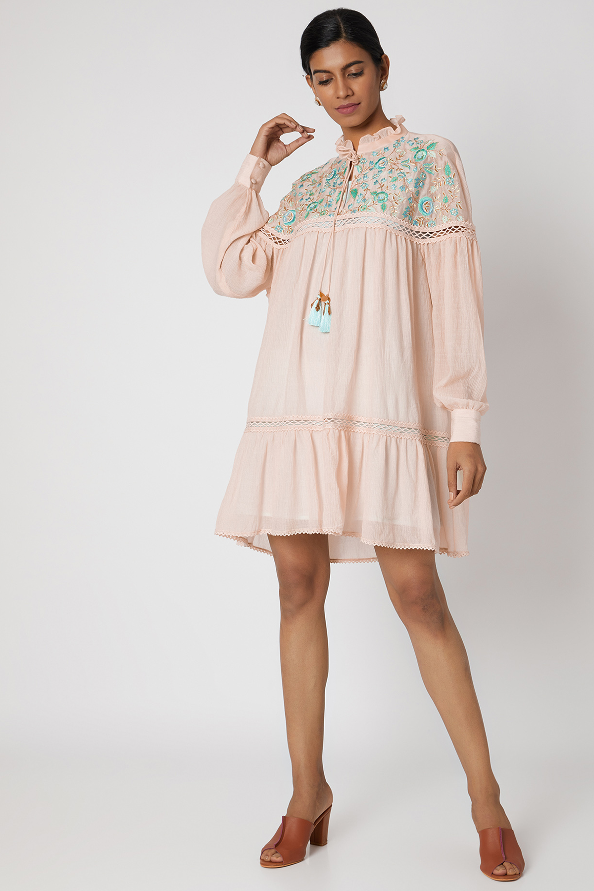 Blush Pink Embroidered Tunic