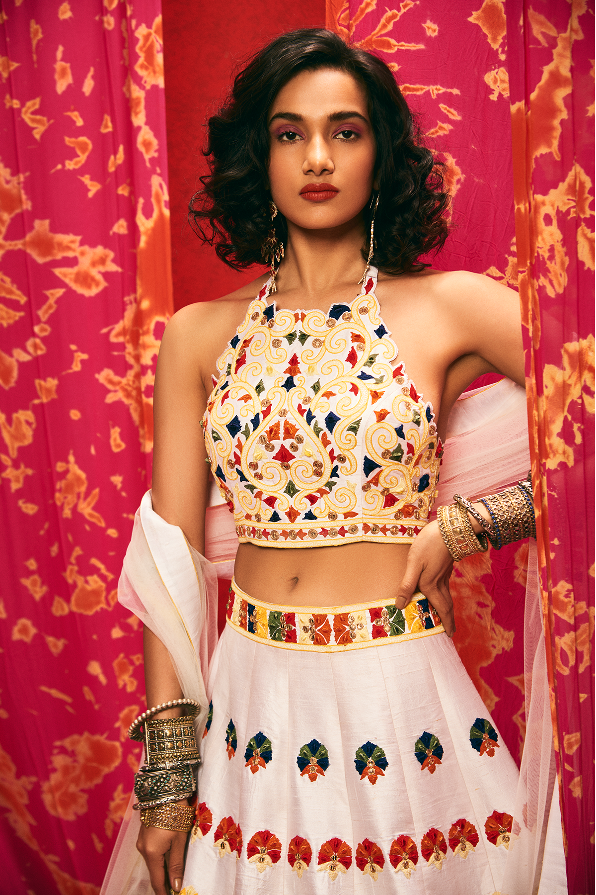 Pristine White Lehenga Set Closeview