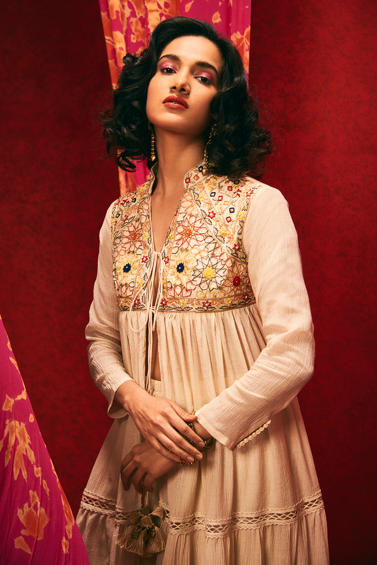 Designer Beige Zardozi Jacket Clsoeview