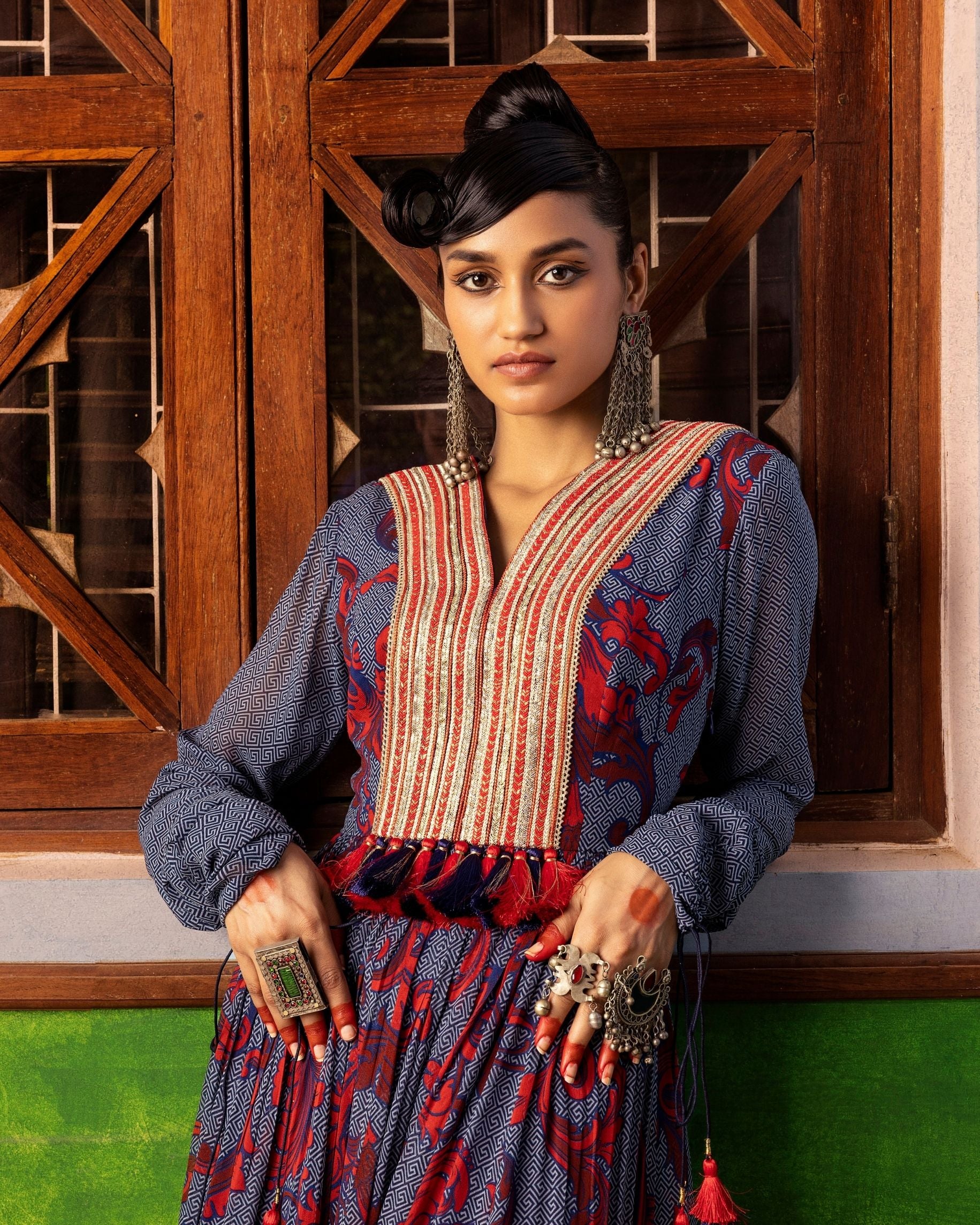 Women's Blue Floral Printed Dress