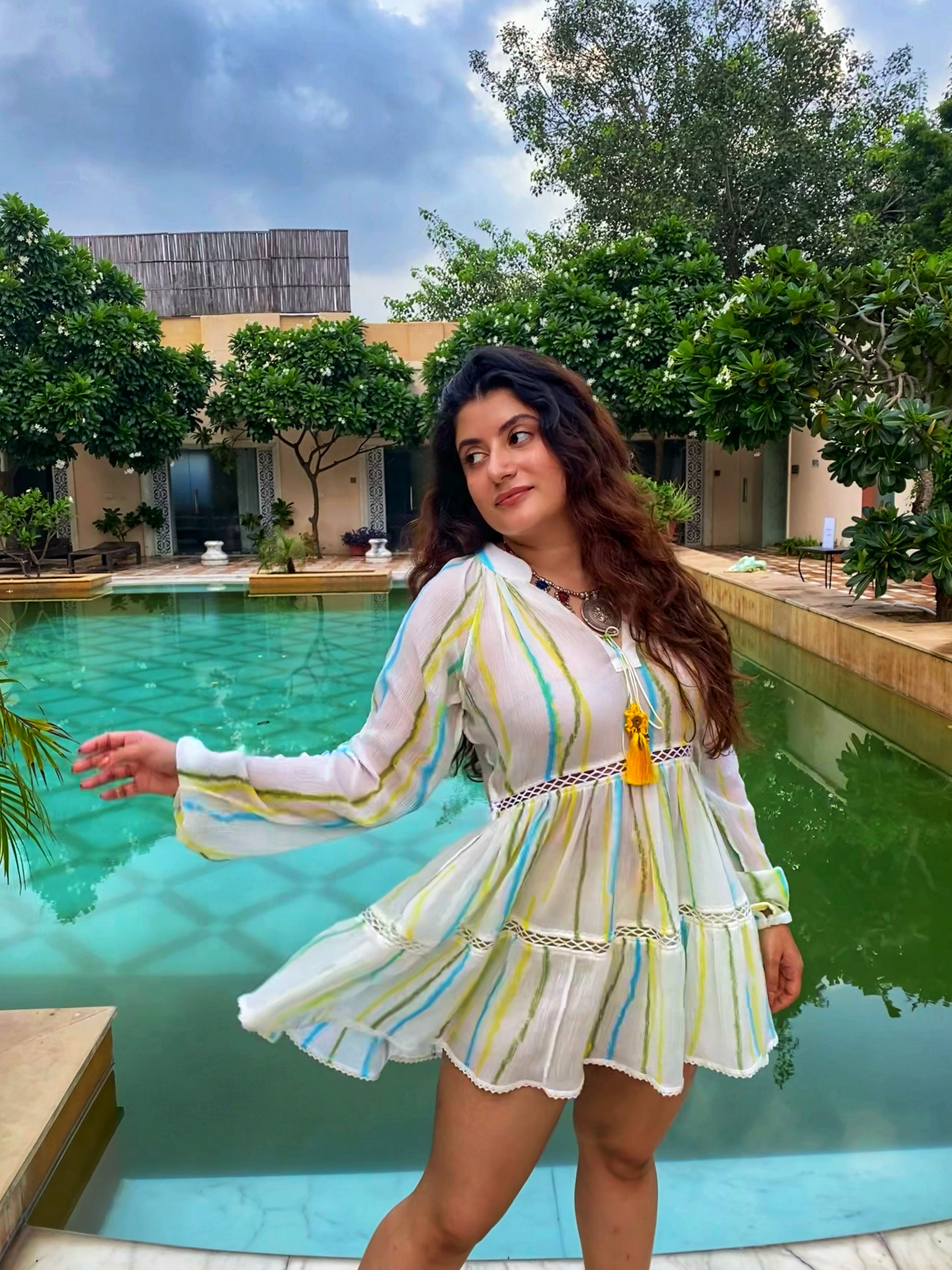 Women's White Tie-Dye Tunic