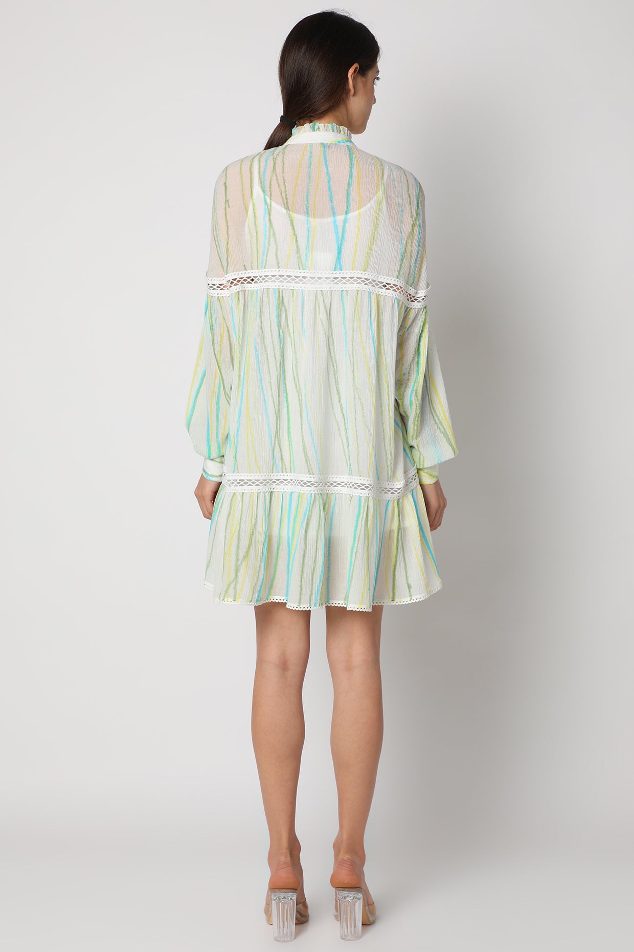 Women's White Tie-Dye Tunic Backview