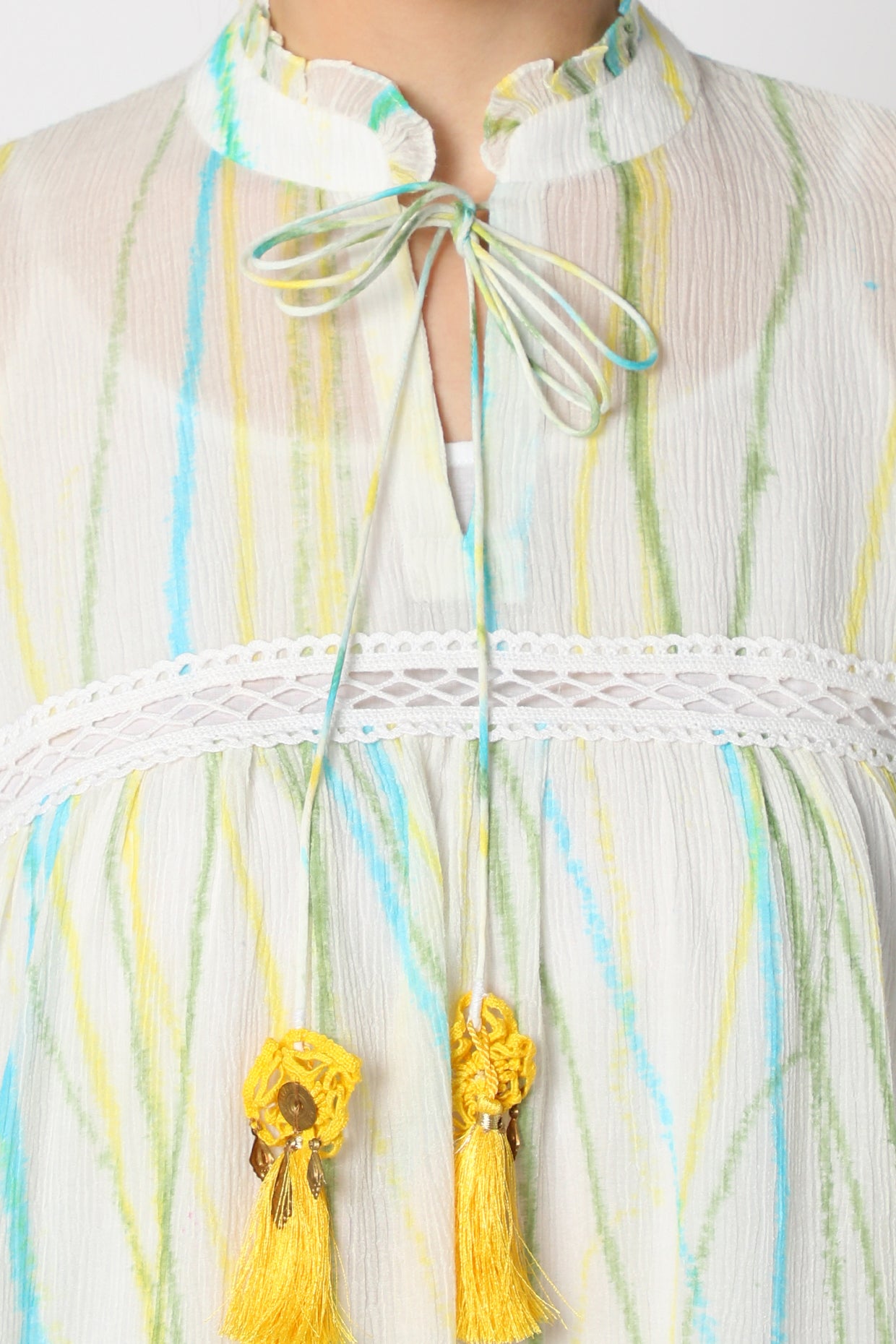 Women's White Tie-Dye Tunic Closeview