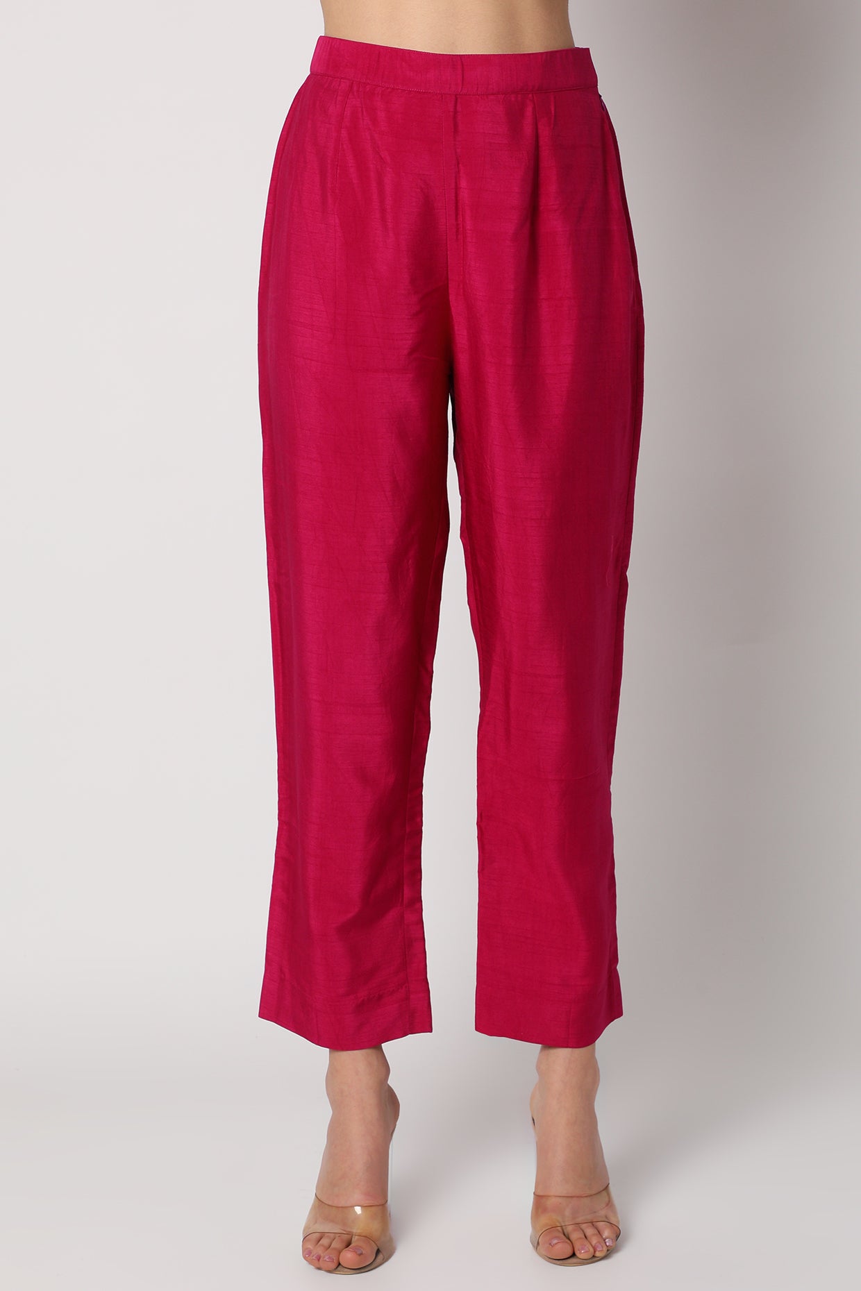 Magenta Embroidered Kurta Set