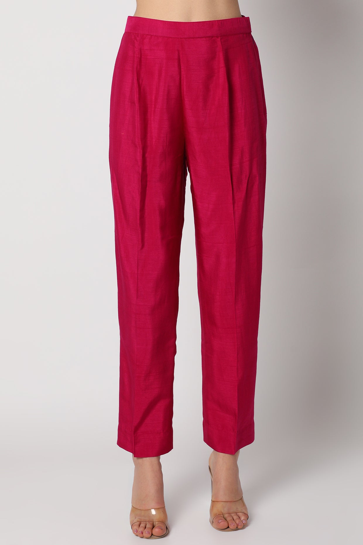 Magenta Embroidered Kurta Set