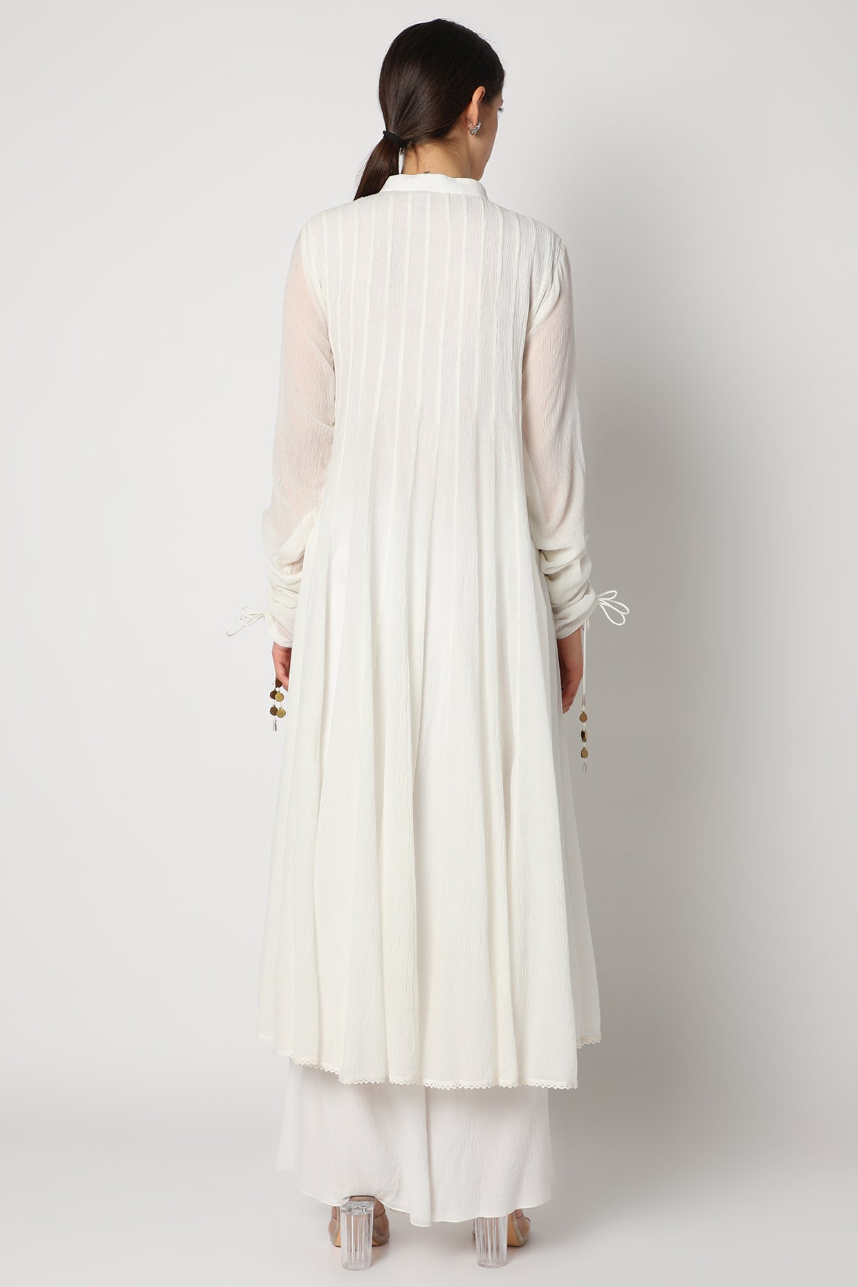 White Embroidered Kurta Set Backside