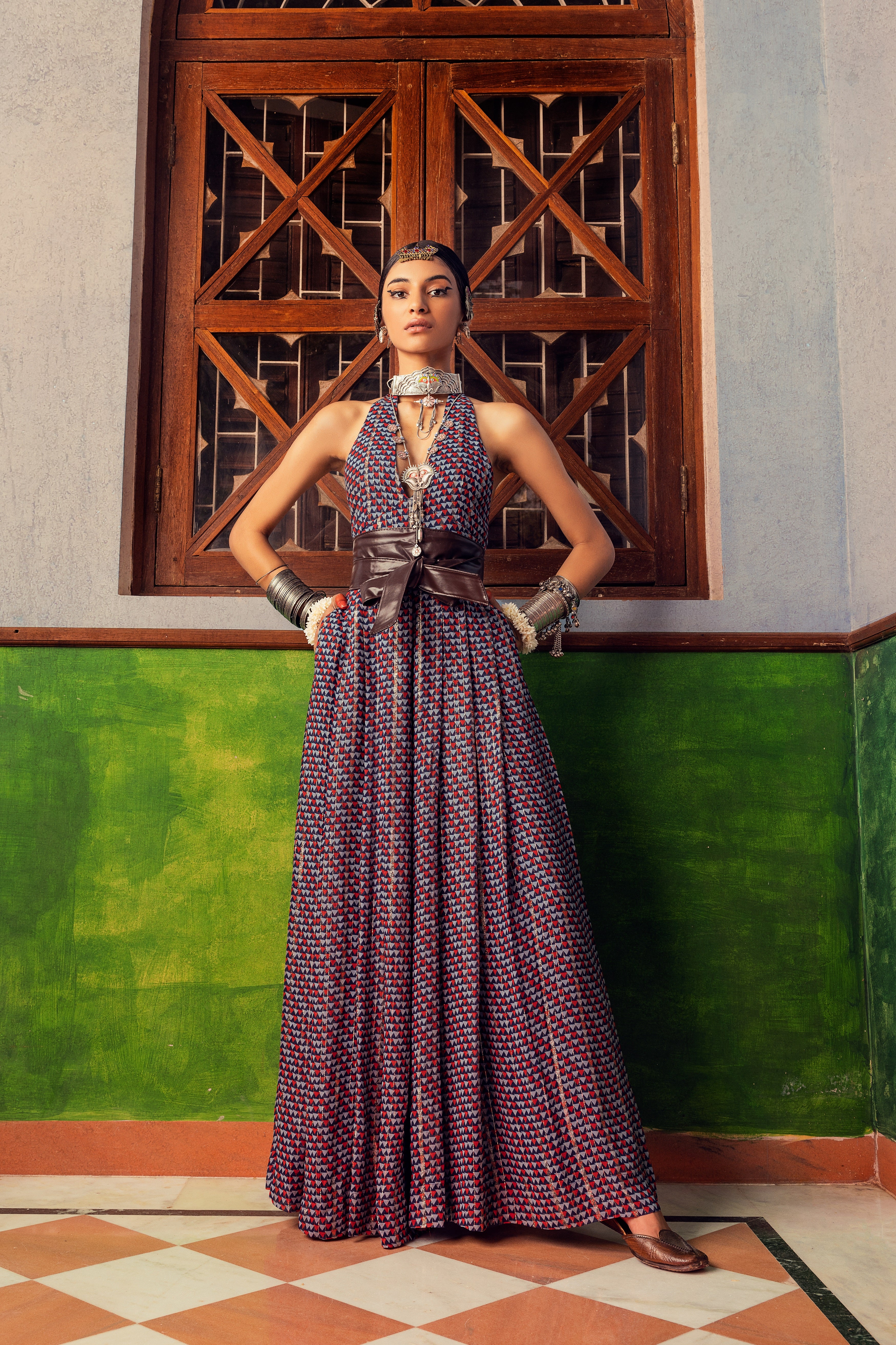 Women's Blue Printed Jumpsuit