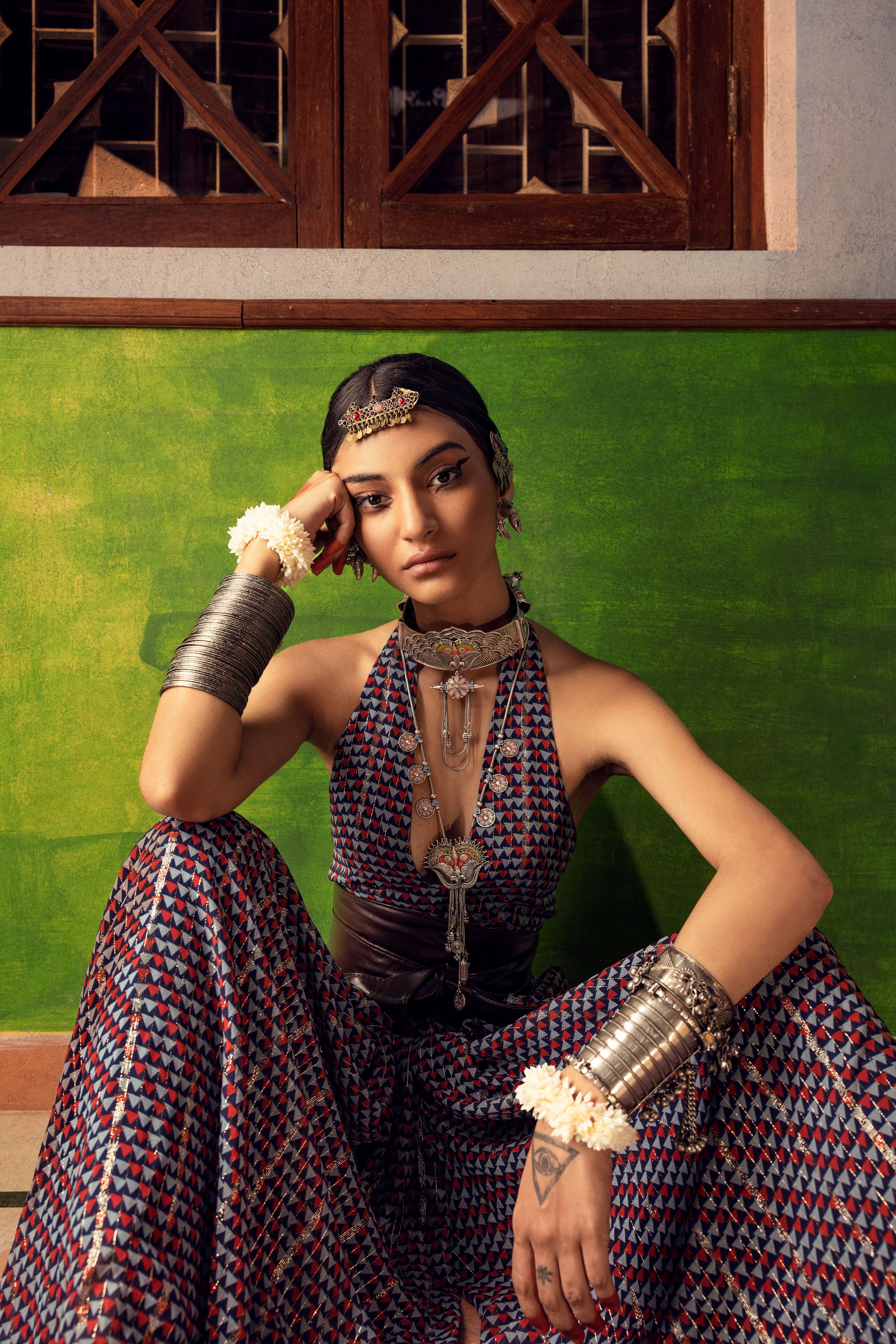 Women's Blue Printed Jumpsuit