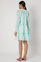 Sky Blue Embroidered Tunic Backview