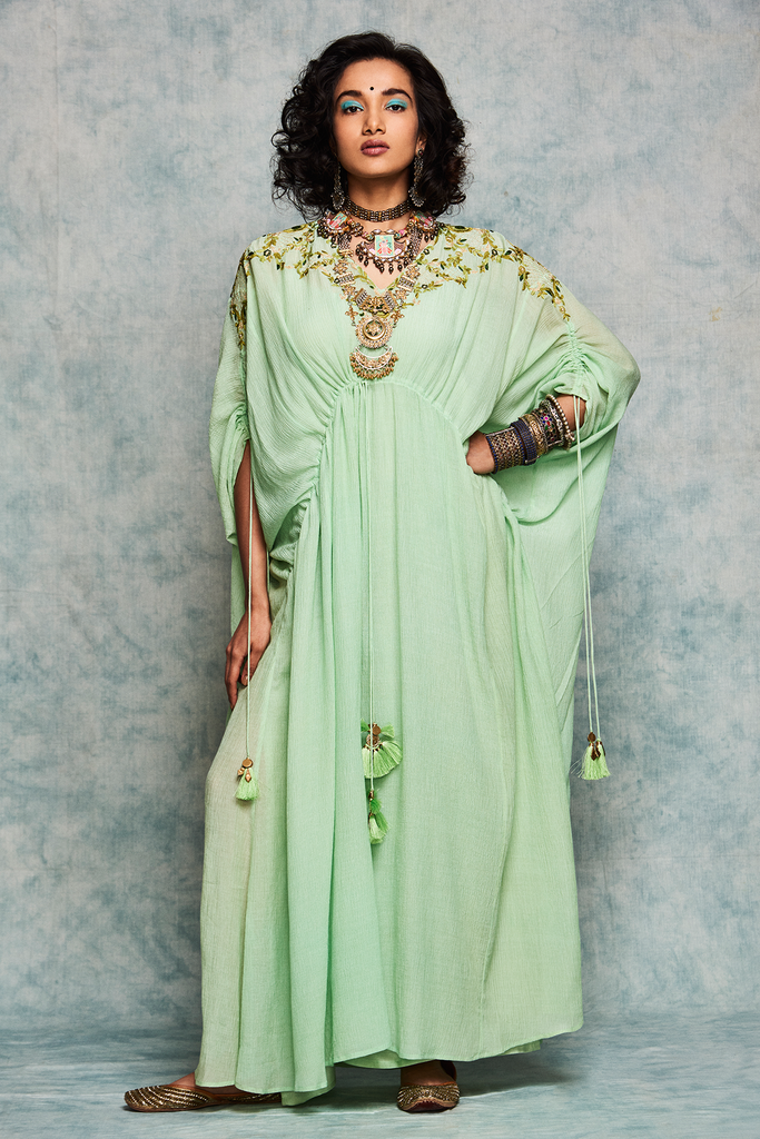 Light Green Kaftan Dress