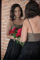 Women's Designer Black Bustier Gown