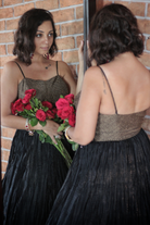 Women's Designer Black Bustier Gown