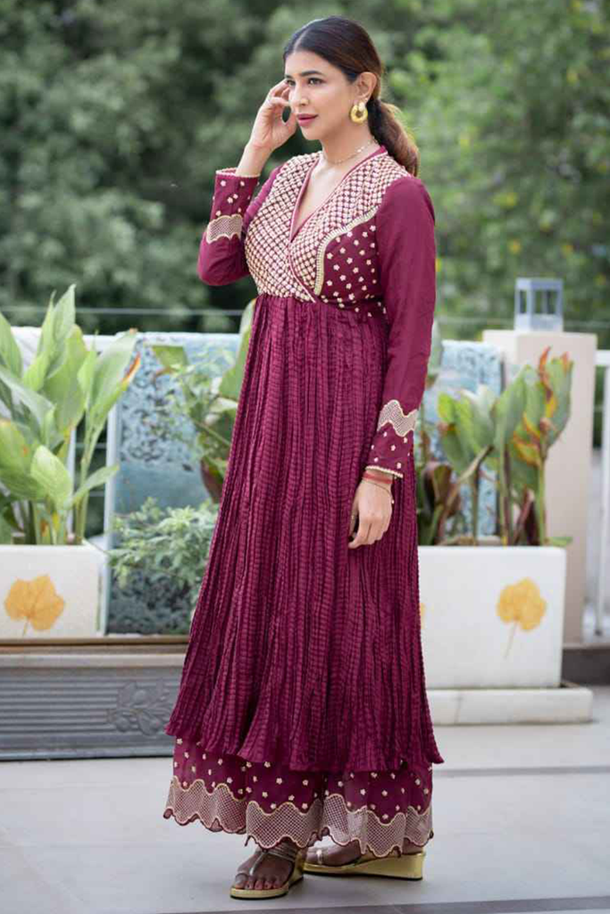 Anarkali Gown with Dupatta sideview