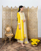 Women's Yellow Embroidered Kurta Set sideview