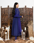 Royal Blue Embroidered Anarkali Set sideview