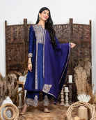 Royal Blue embroidered Kurta set 