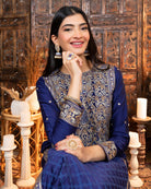 Royal Blue embroidered Kurta set 