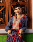 Women's Blue Floral Printed Dress 