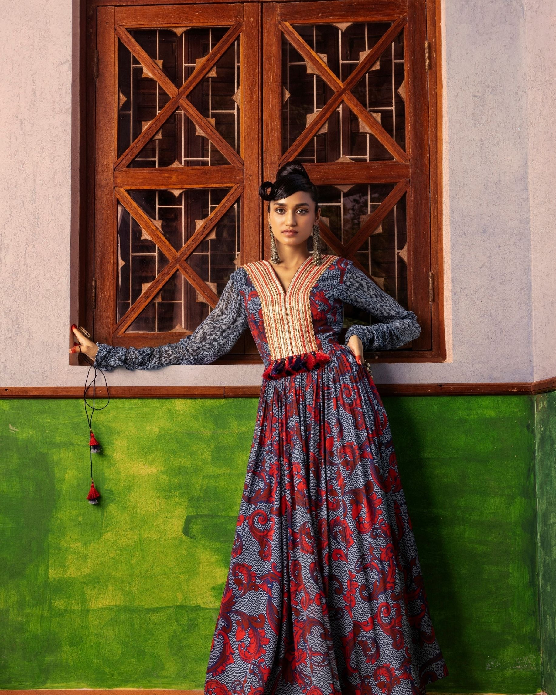 Women's Blue Floral Printed Dress 