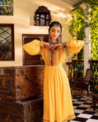 Yellow Printed & Embroidered Kurta set