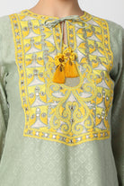 Grey Embroidered Short Kurta Set closeview