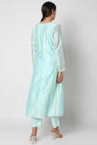 Ice Blue Embroidered Kurta Set  Backview