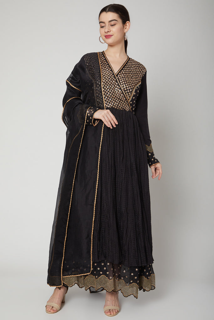 Black Anarkali Gown with Dupatta