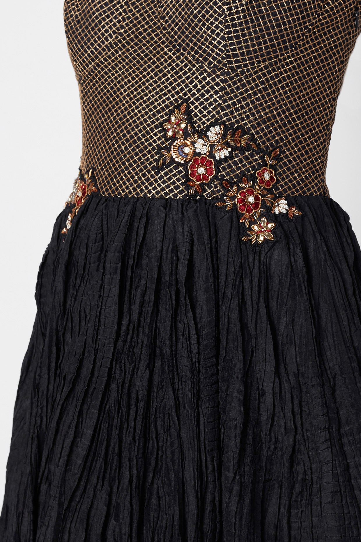 Women's Designer Black Bustier Gown