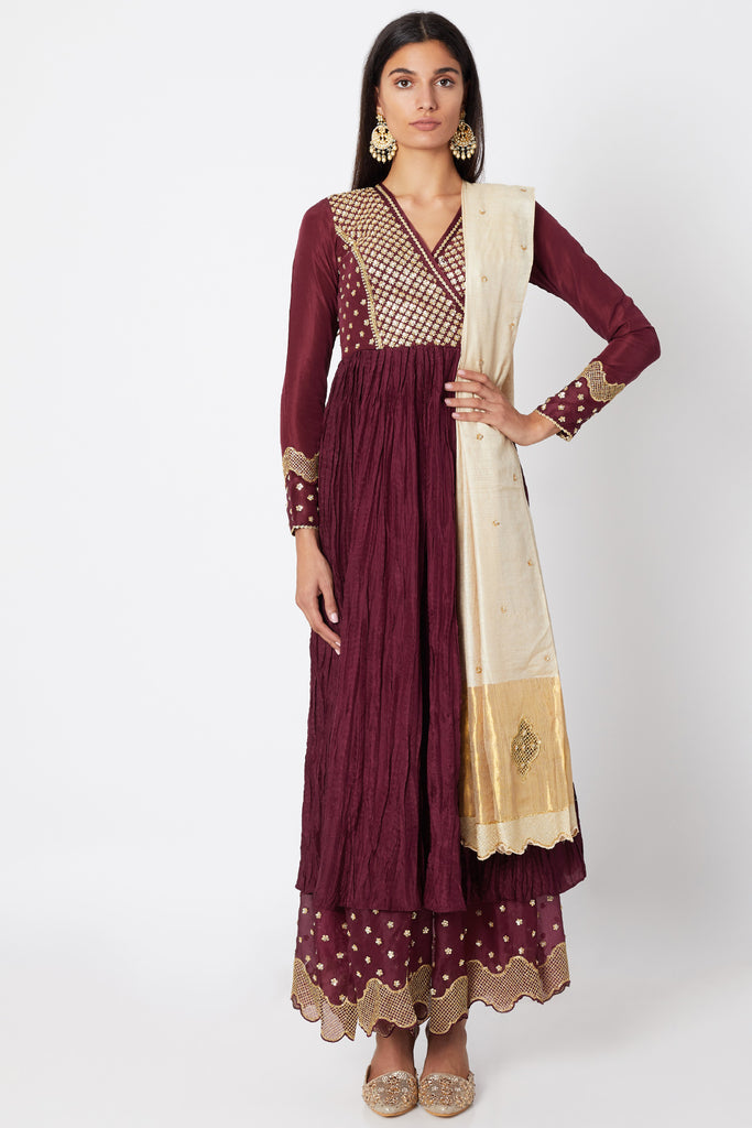 Anarkali Gown with Dupatta frontview