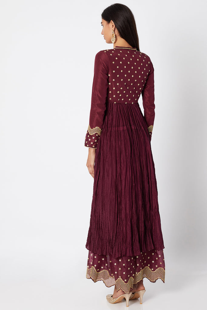 Anarkali Gown with Dupatta sideview backview
